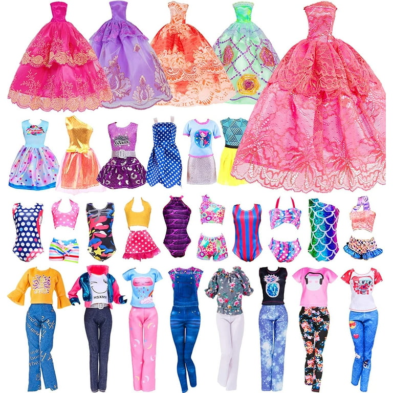 84 Pack Doll Clothes and Accessories with Doll Closet for 11.5 Inch Doll  Fashion Design Kit Girl Doll Dress Up Including Wedding Dress Fashion Dress