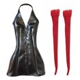 thumbnail image 1 of accesorios de femenino - medias de encaje rojo calcetines con de material cuero PU negro - acción femeninas p Hugo Medias de cuerpo femenino, 1 of 3