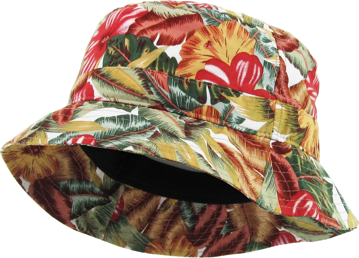 Floral Bucket Hat Fashion Flower Print Summer Cap