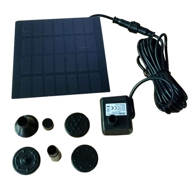 Bewildely Fuente de agua alimentada por energía Solar, rociador de agua inalámbrico ahorrador de energía, rociador práctico, 3 cabezales de Jardín y Patio