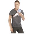 thumbnail image 1 of Camiseta de seguridad con bolsillo de canguro para portabebés, ropa de embarazo para madre, padre, mangas cortas, camisetas de algodón de nailon para alimentación, 1 of 4