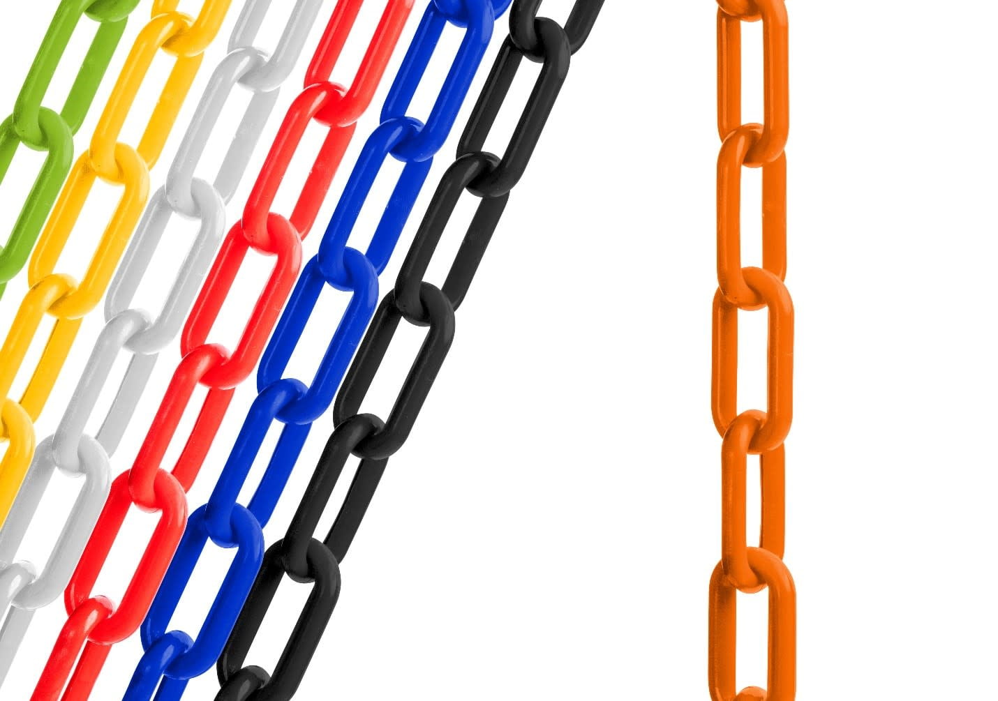 US Weight Chainboss 2" x 500' Orange Plastic Safety Chain with SunShield UV Resistant Technology