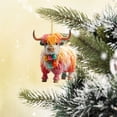 thumbnail image 5 of Christmas Ornaments Highland Cow Decor Christmas Tree Decorations Cute Acrylic Cow Pendants Cartoon Cow Decorative, 5 of 6