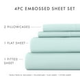 thumbnail image 5 of Noble Linens 4 Piece Aqua Chevron Embossed Bed Sheet Set, Queen, 5 of 11