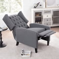 thumbnail image 4 of Triple Tree Tufted Wingback Living Room Recliner Chair, Gray, 4 of 9