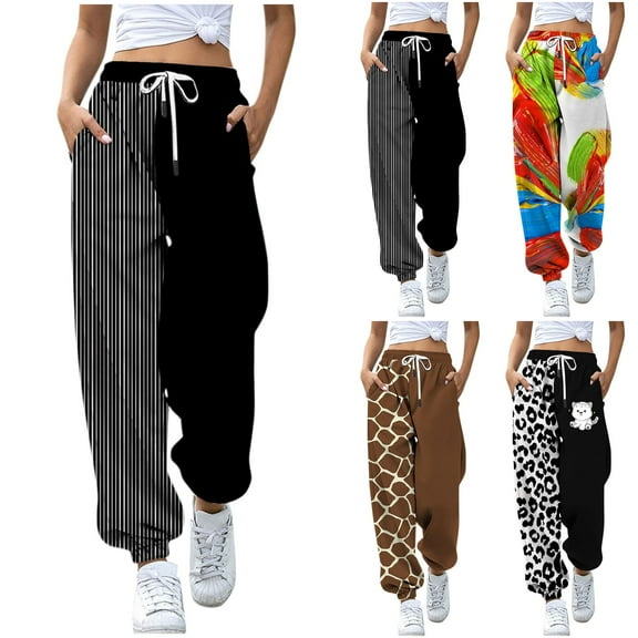 TrendOFT Womens Baggy Sweatpants Lined Wide Straight Leg Lounge Pants Fall Outfits Athletic Joggers with Pockets Brown XL