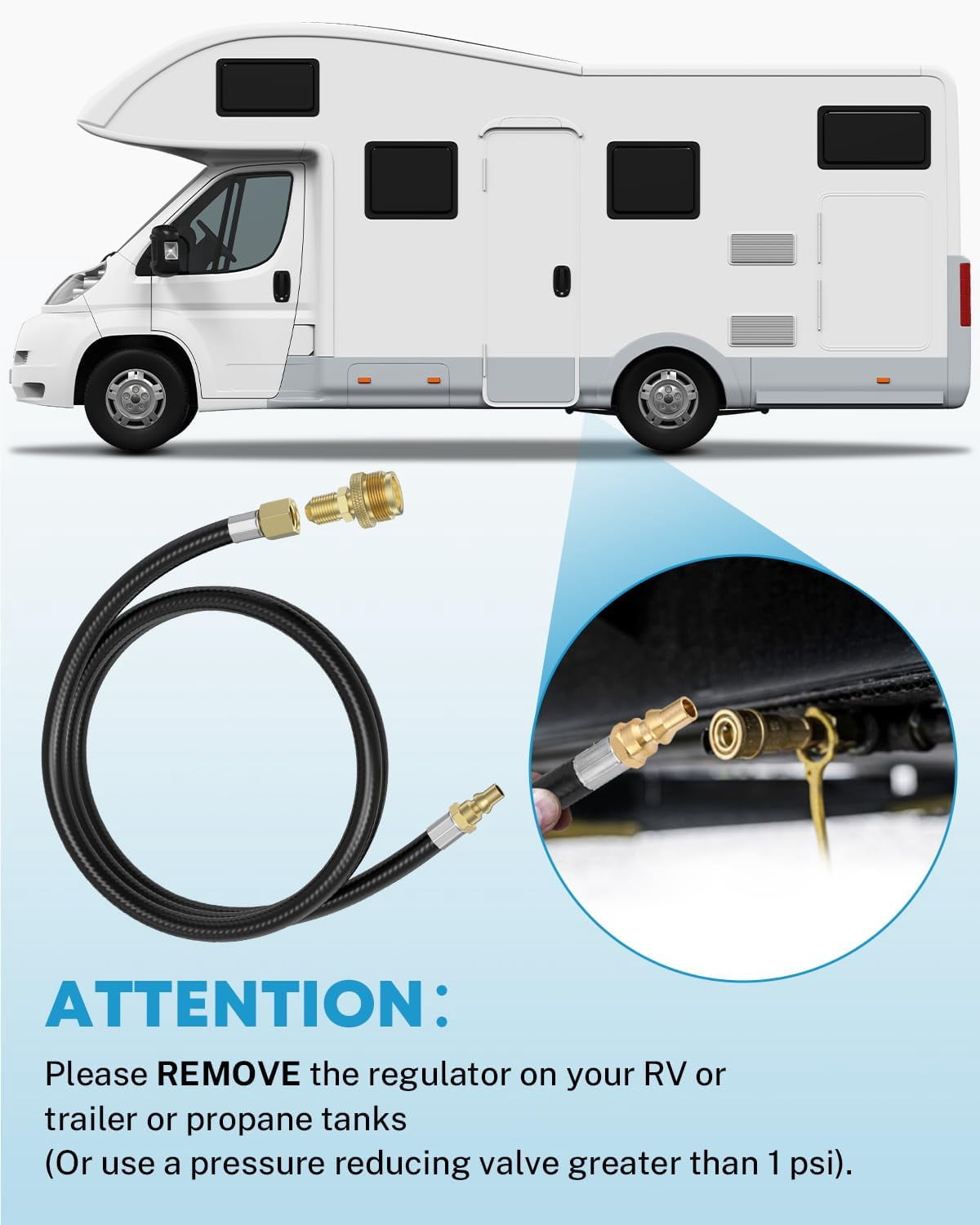 Kohree 12FT Propane Quick Connect Hose for RV to Gas Grill, Propane Converter Replacement for 1LB Throwaway Bottle Connects 1 LB Portable Appliance to RV 1/4" Female Quick Disconnect