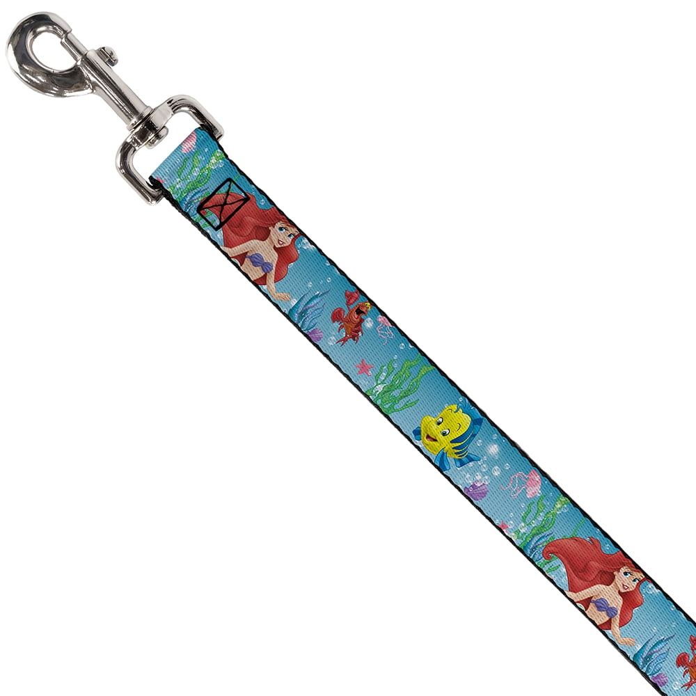 Disney Pet Leash, Dog Leash, Ariel Sebastian Flounder Scene2, 4 Feet Long 1.0 Inch Wide