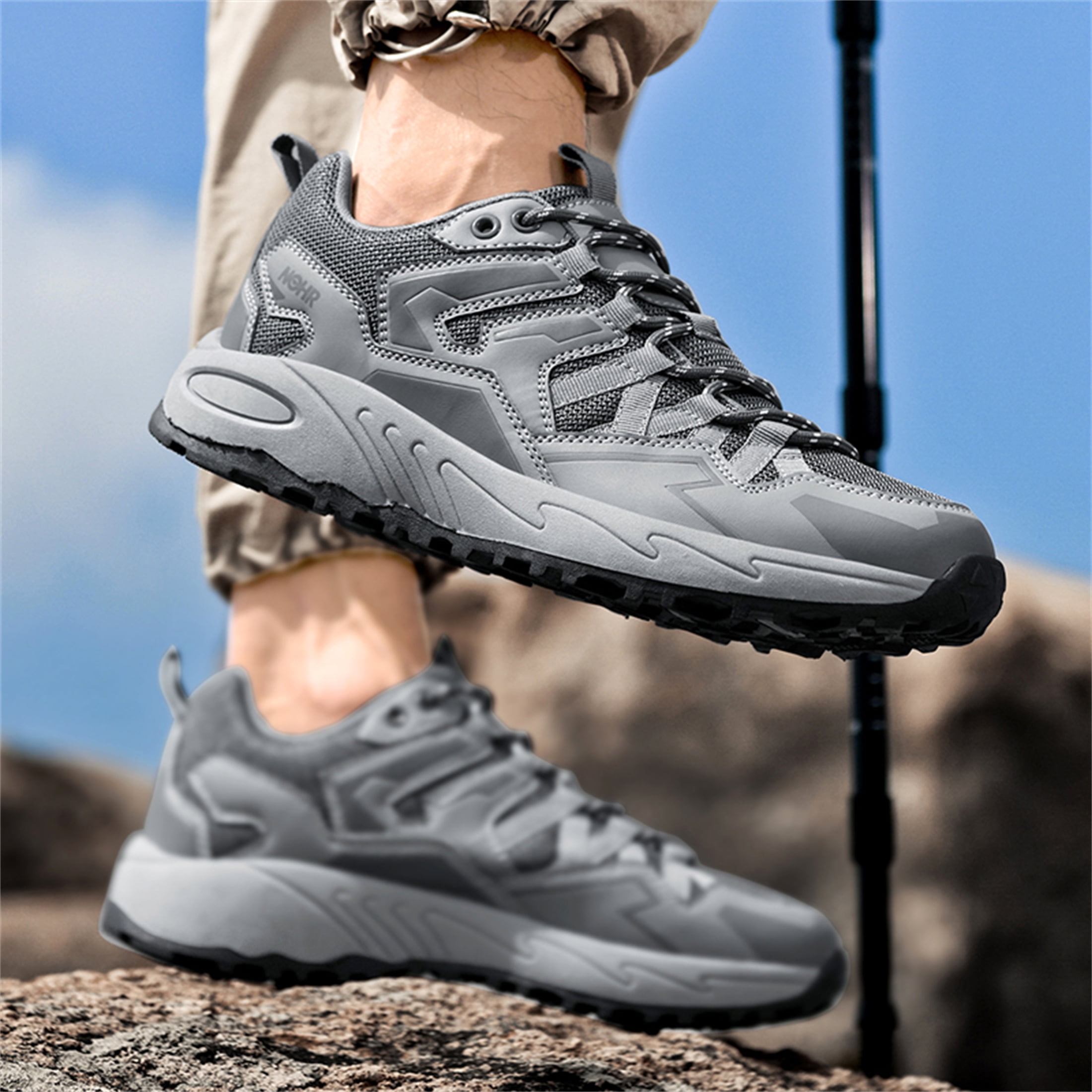 YOURDIARY Mens Hiking Shoes Comfortable Breathable Mesh Outdoor Sports Shoes