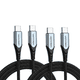 thumbnail image 1 of Cables Vention USB-C a USB-C 2 Metros 240W 5A Carga Ultra Rápida Nylon Trenzado Reforzado KIT 2 PIEZAS para MacBook Pro, iPad y Laptops Gaming, 1 of 5