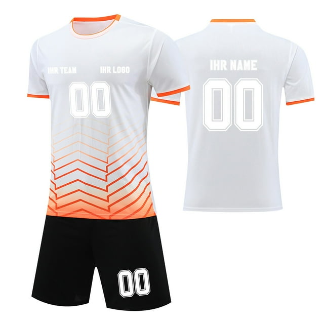 Custom Football Kit Set for Adult and Child, Name Number Team Logo DIY Family Match Personalized Jersey Shirt Shorts Set, Dad and Son Matching Outfits White M
