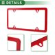 thumbnail image 5 of Marco de Placa de Licencia de Acero Inoxidable, Soporte para Placa de Licencia de Coche con Tornillos y Tapas, Marco Estrecho de 4 Agujeros en Forma Ovalada Roja, 5 of 7