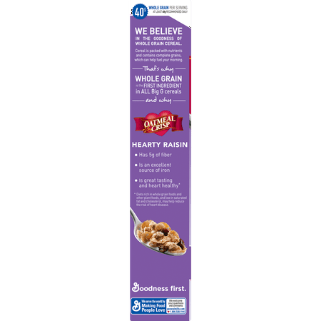 Oatmeal Crisp with Hearty Raisins Cereal, 18 oz