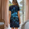 thumbnail image 2 of FKELYI Vintage Blue Floral Dolphin Print Nightgowns Button Down Nightdress for Women Summer Sleepwear Dress Nightshirt Dress Crew Neck Lounge Wear Dress Short Sleeve Pajama Dress, XL, 2 of 6