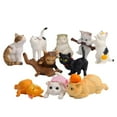 thumbnail image 2 of FZFLZDH 10 Pcs Cute Miniature Cat Figure, Mini Figure Collection Playset, Animal Cat Characters Toys, Cake Topper, Plant, Automobile Decoration, 2 of 7