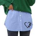 thumbnail image 1 of Gibobby faldas para mujer elegante falda inferior, falda de extensión de camisa de barrido con botones, extensión de camisa, parte superior inferior(Azul, M), 1 of 4