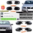 thumbnail image 2 of TYPE2 Carbon Look-Rhyming Rearview Side Mirror Cover M Accessories Carbon Fiber Gloss Black Fit For BMW E90 E91 E92 E93 E81 E87 E82 E88 3 1 Series, 2 of 7