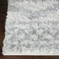 thumbnail image 4 of Geometric Stripe Plush Polypropylene Indoor Shag Area Rug - 4' x 6’, Gray-Cream, 4 of 10