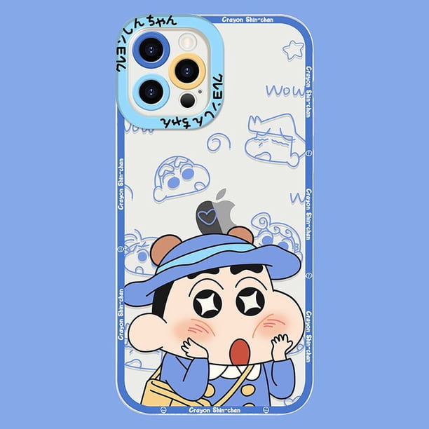 Funda de silicona suave y transparente para iPhone, carcasa ShinChan de dibujos animados para modelos 14 Pro Max, 13, 12 Mini, 11 Pro, XR, XS, X, 8, 7, 6, 6S Plus, SE, 2020 qiuyongming unisex