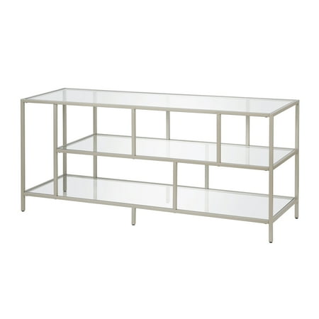 Camden&Wells - Winthrop TV Stand for TVs Up to 60" - Satin Nickel/Glass