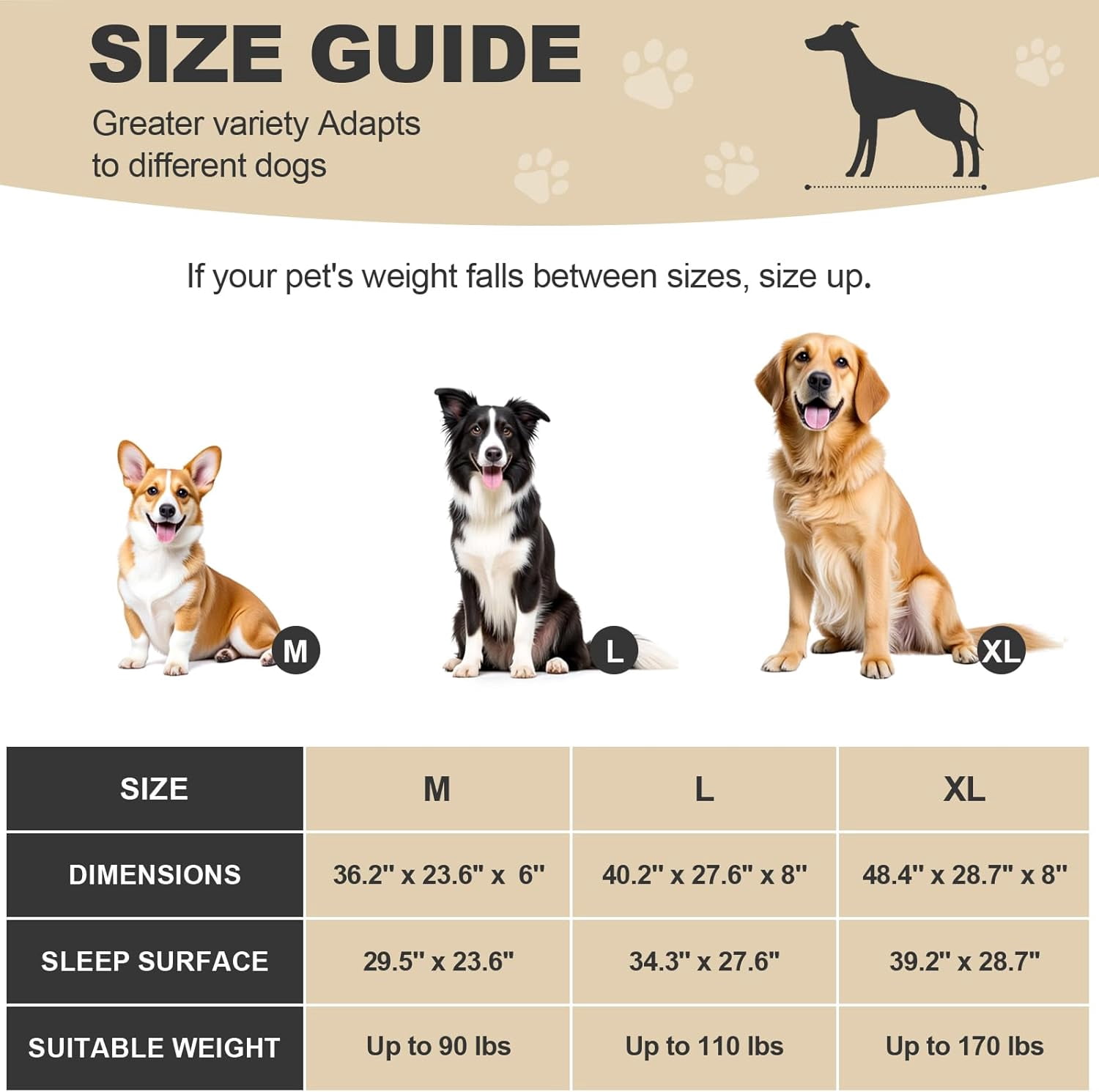 Elevated Dog Bed, X-Large Portable Indoor & Outdoor Cooling Raised Bed, Washable Breathable Mesh Dog Hammock Bed, with Skid-Resistant Feet, Frame with Breathable Mesh, (Black)