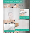 thumbnail image 4 of No Hook Shower Curtain with Snap in Liner, Minimalist Geometric Pattern Cotton Linen Hotel Shower Curtains for Bathroom, Washable Shower Curtain Liner Set with Mesh Top Window, 72"x84", 4 of 6