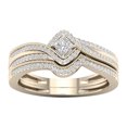 thumbnail image 1 of PVCS Ensemble de Bagues en Strass pour Femmes 2 Pcs Bagues Empilables pour Fiançailles Mariage, 1 of 2