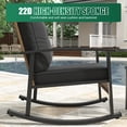 thumbnail image 4 of Clouddwell 3-Piece Patio Furniture Set,Steel Rocking Chair with Comfortable Cushions and Coffee Table.for Garden,Yard Black, 4 of 7