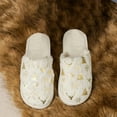 thumbnail image 4 of Fesfesfes Womens Plush Fleece Winter Warm Casual Slip On Shoes with Bow Round Toe Slippers for Indoor Home Wear and Outdoor Soft Lightweight Non Slip Breathable(White,38(US:6.5)), 4 of 5