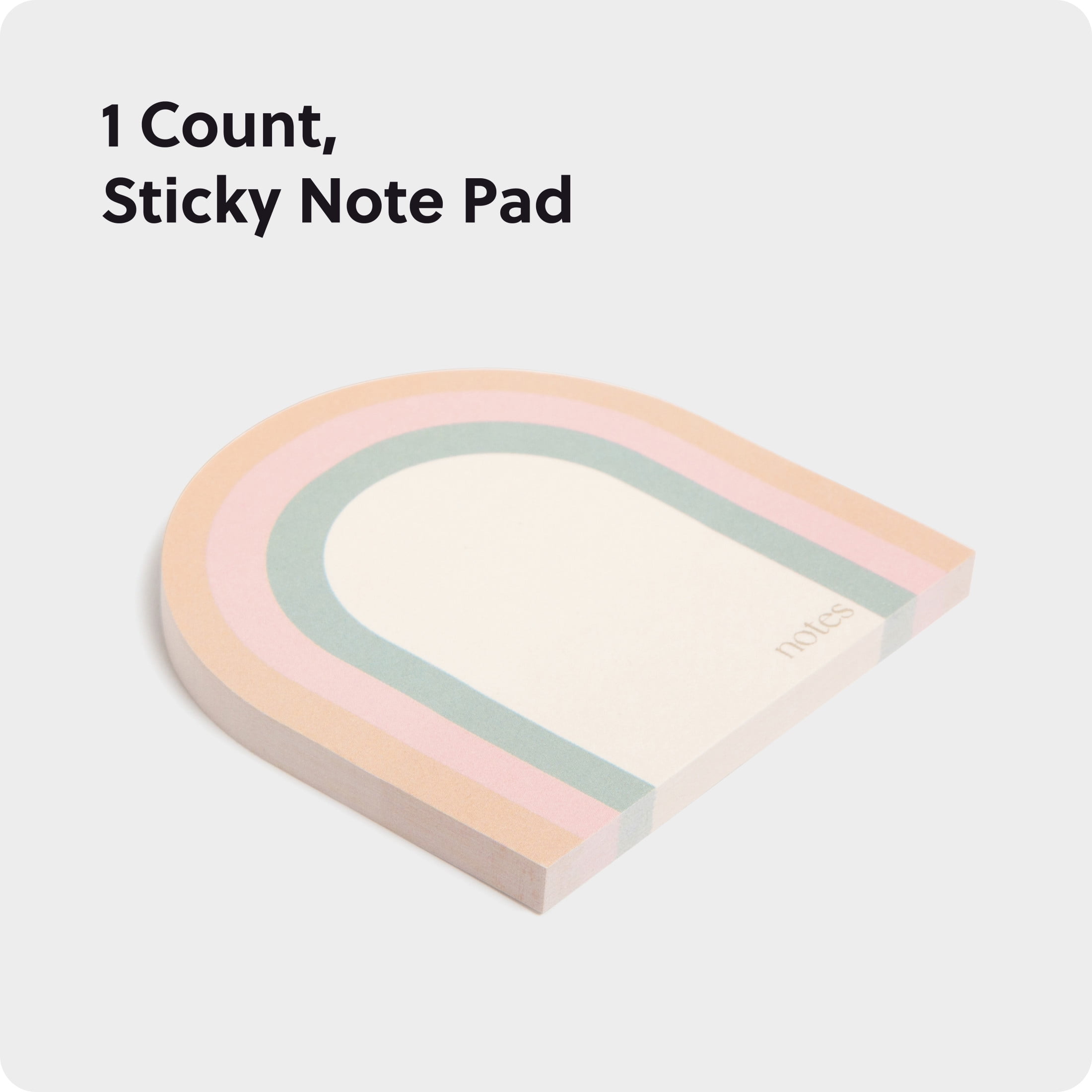 U Brands Sticky Notes, 3 x 3 in., 60 Sheets, Folklore Fauna