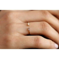 Beautiful Open Top Baguette Moissanite Engagement Ring Promise Ring on 10k Gold