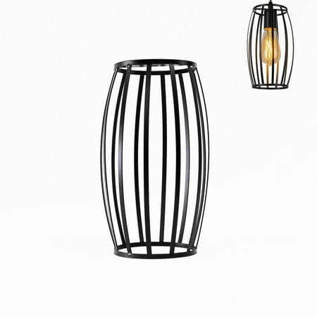 

FSLiving Industrial Vintage Metal Bulb Guard Black Iron Cage Dome Shade Ceiling Holder DIY Light Shade Decorative Replacement Lamp Shade for Pendant Light Table Lamp Wall lamp Wall Sconce - 1 Pack