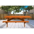 thumbnail image 6 of HomeRoots Redwood Solid Wood Outdoor Picnic Table, 6 of 6