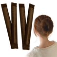 thumbnail image 1 of 4 piezas para hacer moños de pelo con torcedura francesa, envoltura para doblar el pelo, hacer moños mágicos a presión, para hacer moños de ballet, herramienta para moños para mujeres, color marrón, 1 of 5