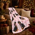 thumbnail image 3 of Playful Dachshund Dog Autumn Living Room Scene Pink, Playful Pet Portrait Pattern, Warm Flannel Blanket for Living Room and Bedroom, Dog Lovers Thanksgiving Gift, Pet Lover Home Decor, 3 of 9