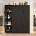 thumbnail image 5 of TROPOW Tall Pantry Cabinet, 60" Kitchen Storage Cabinet with 2 Doors & Adjustable Shelves, Freestanding Wooden Cupboard for Bathroom，Dining Room, Living Room, 5 of 9
