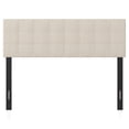 thumbnail image 1 of Gymax Upholstered Headboard Queen/Full Size Quilted Grid Linen Fabric Bed Frame Beige, 1 of 10