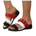 thumbnail image 1 of Mepaouo Womens Slide Sandals Arch Support Low Wedge Summer Beach Shoes Slip on Walking Slippers, 1 of 8
