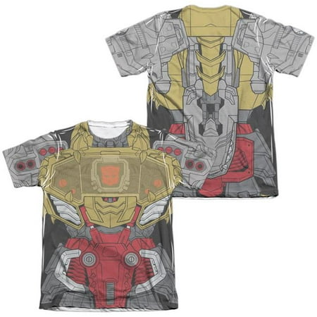 Trevco Sportswear HBRO244FB-ATPC-1 Transformers & Grimlock Costume Front & Back Print-Adult Poly & Cotton Short Sleeve Tee, White - Small