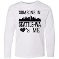 thumbnail image 3 of Inktastic Seattle Washington Someone Loves Me Skyline Long Sleeve Youth T-Shirt, 3 of 5