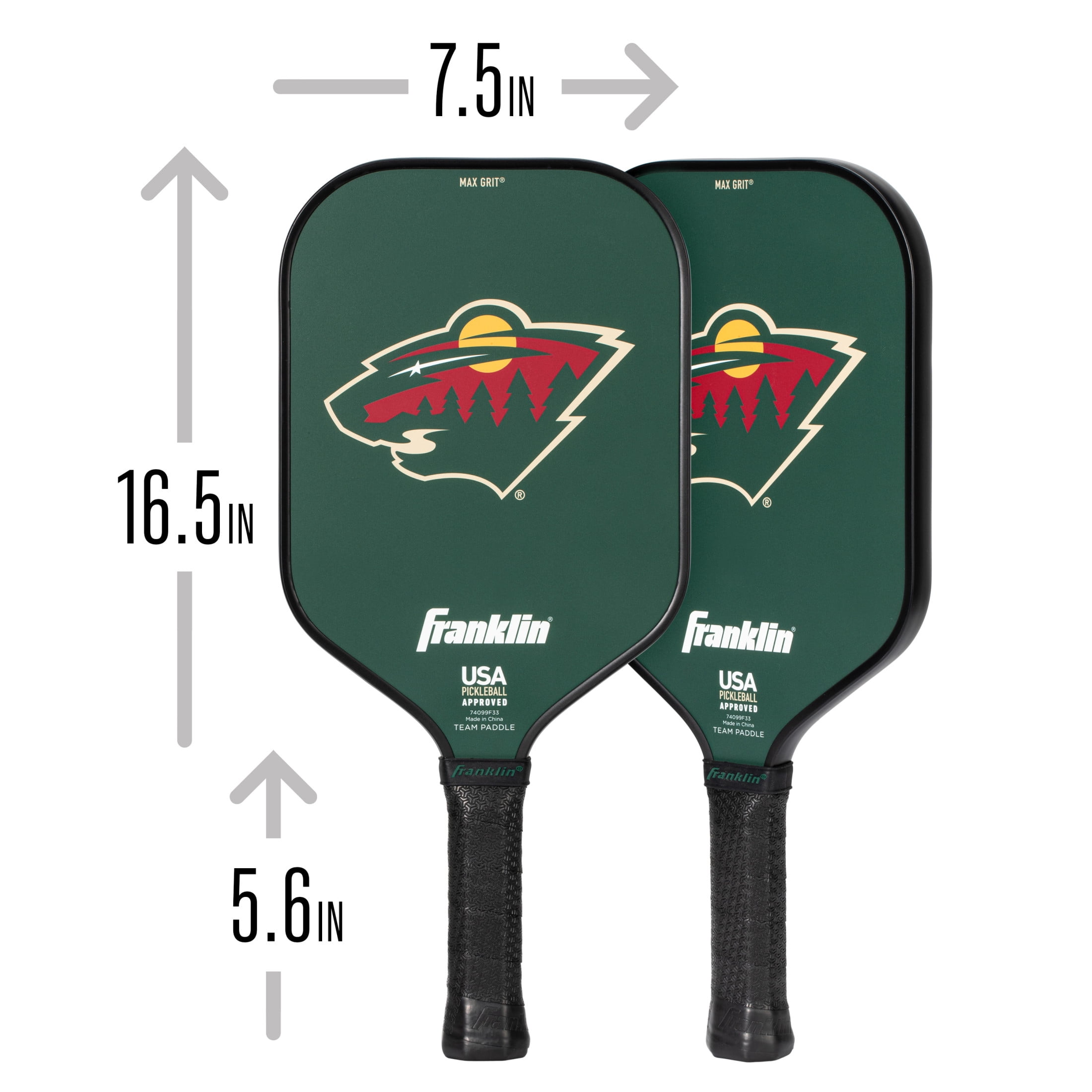 Franklin Sports NHL Minnesota Wild Pickleball Paddle - Official NHL Team Pickleball Paddles - USAP (USAPA) Approved Premium Quality Pickleball Paddles - Authentic Team Logos + Colors