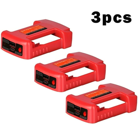 3 PCS Battery Adapter Compatible With Mliwaukee 18v Battery Adaptor With USB Charger & Type-C PD Power Source Charger For MIL 18V MAX Lithium Battery