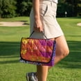thumbnail image 4 of COEQINE Quilted Golf Cart Seat Cover, Folds Like a Bag with Handle for Easy Carry, Universal Fit 51.2"x30.3" for EZGO Yamaha Club Car 2-Seaters, 4 Pockets, Golf Ball Colorful Splash, 4 of 8