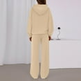 thumbnail image 4 of Wutalume Women's Fashionable Casual 2-Piece Sportswear Set, Long Sleeve Hoodie and Wide Leg Sweatpants, Fall Winter Outfit,Beige L, 4 of 4