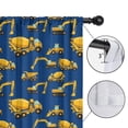 thumbnail image 4 of Blackout Kids Curtains,Cartoon Construction Vehicles Mixers Blue Pattern Childrens Insulated Curtains Set Of 2,Bedroom Essentials,Toddler Room Decor 42"x63", 4 of 5
