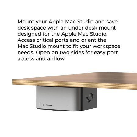 HumanCentric Under Desk Mount Compatible with Mac Studio Mount, Se or Hide Your Mac Studio Under Desk with an Apple Mac Studio Mount, Desk Mounting Stand for Apple Studio Mount, Mac Studio Mount