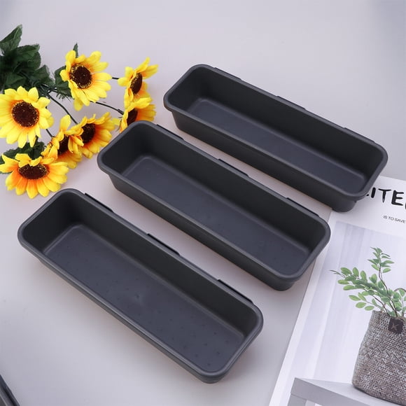 CRAFTHROU Organizador De Cajón Plástico Negro Con Compartimentos Para Almacenamiento En