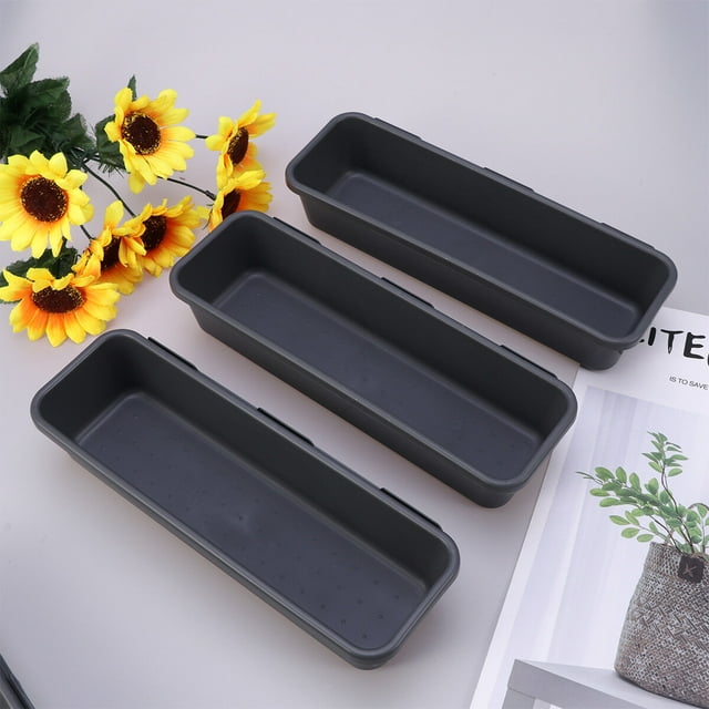 CRAFTHROU Organizador De Cajón Plástico Negro Con Compartimentos Para Almacenamiento En