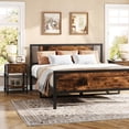 thumbnail image 6 of Danolapsi End Table,Industrial Side Table with Storage,2 Tiers Nightstand with Drawer,Night Stand Accent Coffee Table,Featured Bedside for Bedroom,Living Room and Small Space,Retro Brown, 6 of 9