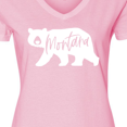 thumbnail image 4 of Inktastic Montana White Bear Silhouette Women's V-Neck T-Shirt, 4 of 5